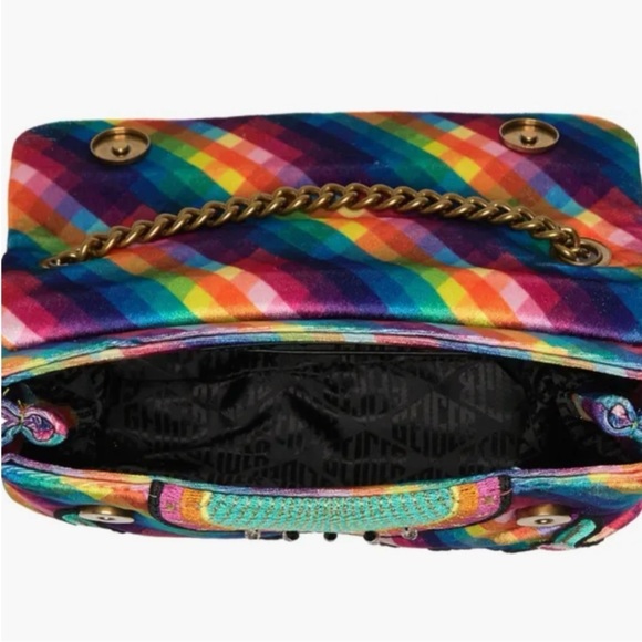 Kurt Geiger NWT eye rainbow stripes Kensington handbag - Picture 8 of 11